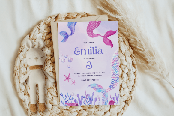 Download Mermaid Birthday Invitation Birthday Inv - Mermaid birthday Collection