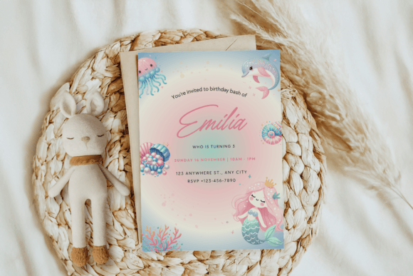 Download Mermaid Birthday Invitation Birthday Inv - Mermaid birthday Collection