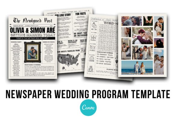 Download Newspaper Wedding Program Template - Wedding program template Collection