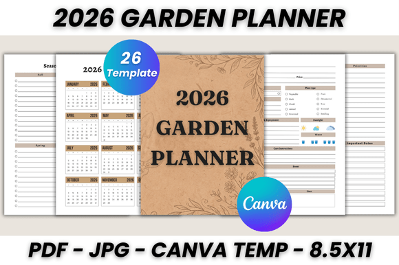 Download 2026 Garden Planner Canva Template - Premium Resources