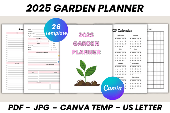 Download 2025 Garden Planner Canva Template - Premium Bundle