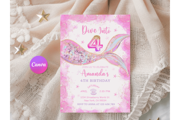 Download Mermaid Birthday Invitation Birthday Can - Mermaid birthday Collection