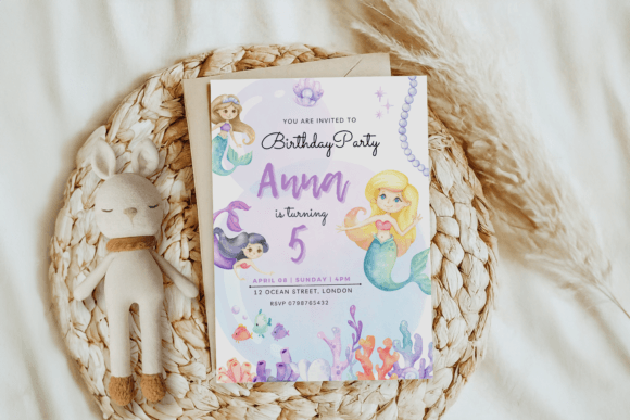 Download Mermaid Birthday Invitation Birthday Inv - Mermaid birthday Collection